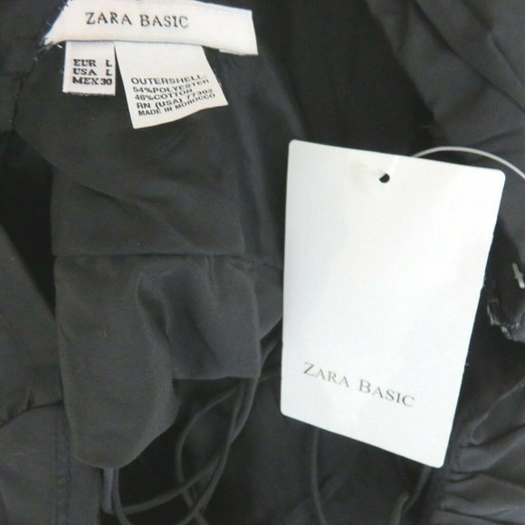 Zara Basic Womens Black Slip Dress L Empire Criss Cross Straps Knee Length - Picture 12 of 12